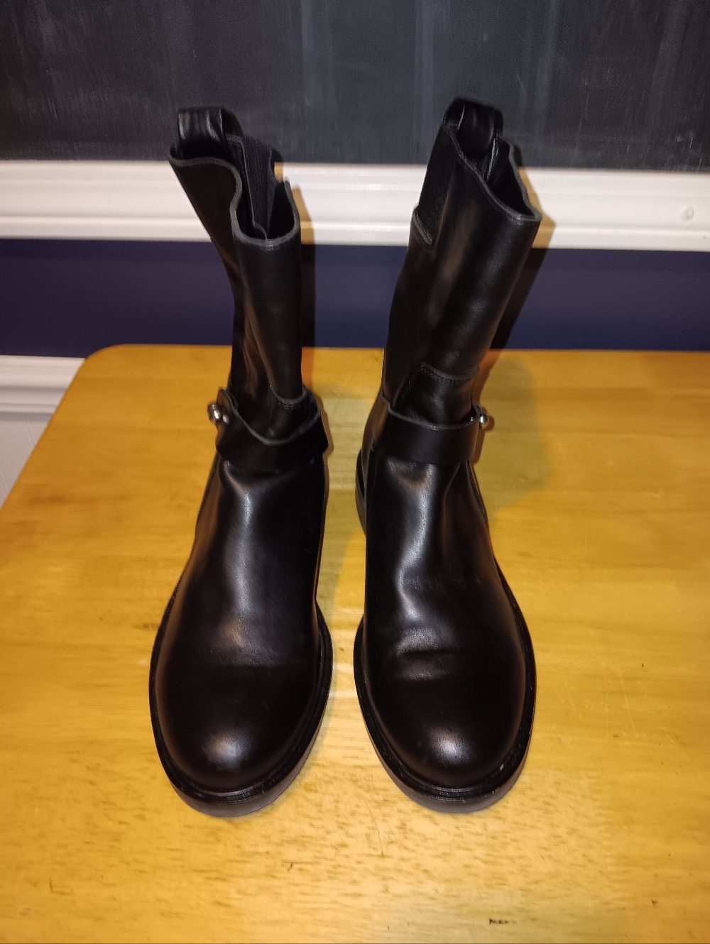 Rag & Bone Leather Moto Boots Size 38.5 - Picture 3 of 6